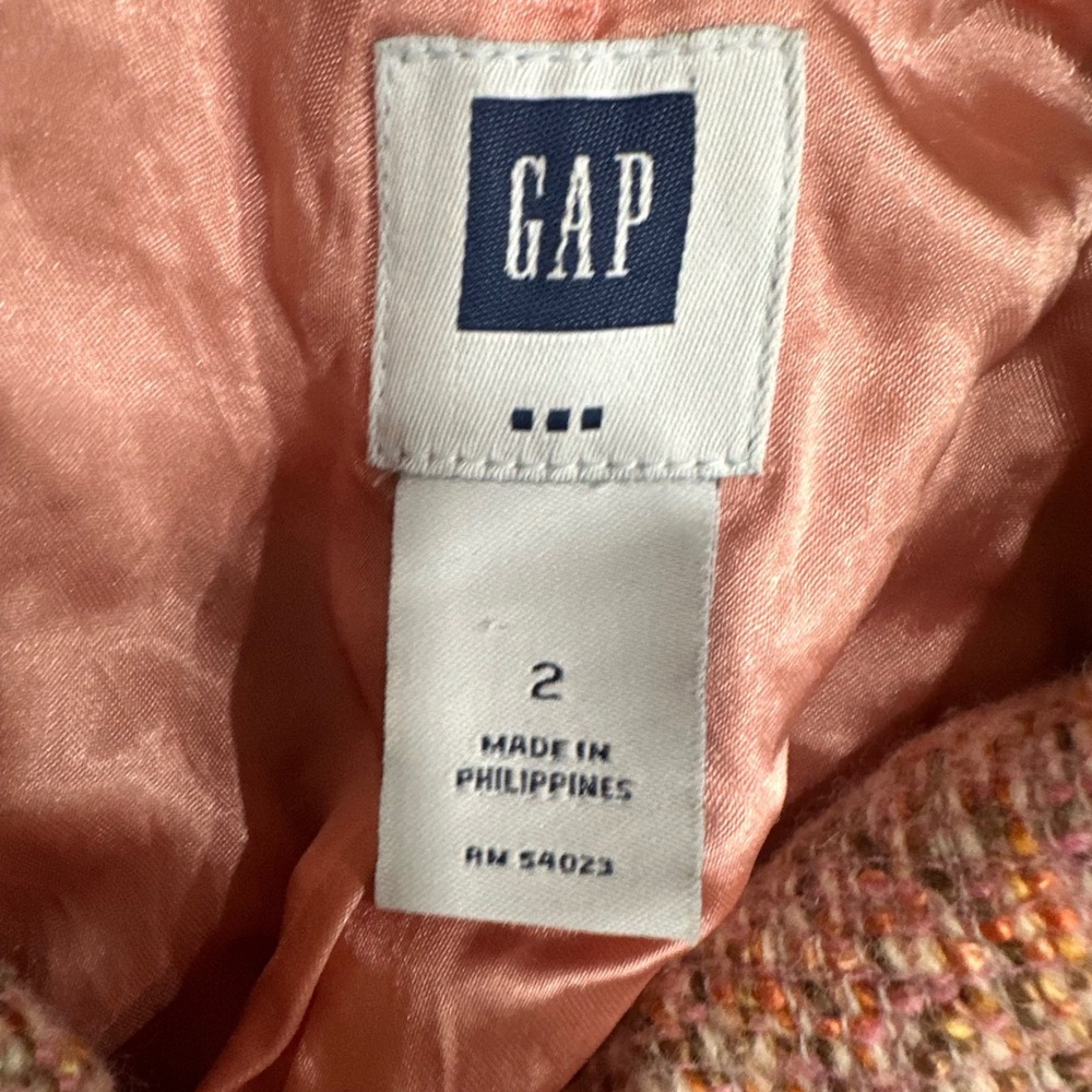 Gap Vintage Pink Tweed Wool Blend Blazer Jacket Fall 2005 Size 2 - Picture 5 of 6